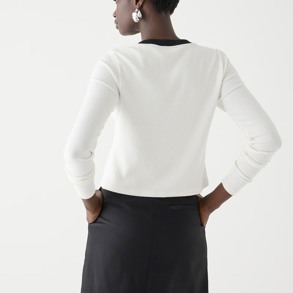 J. Crew Vintage rib lady jacket in Ivory & Black Size M NWT $79.50 - Picture 4 of 8